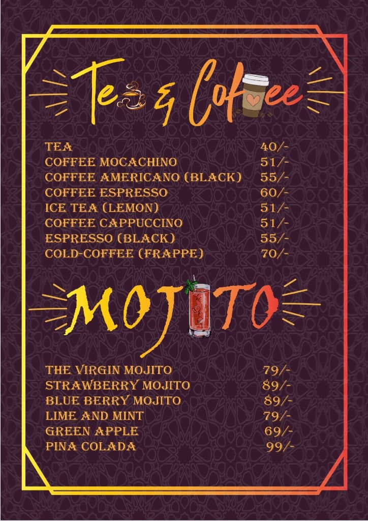 Tea & Coffee Cafe Menu Design