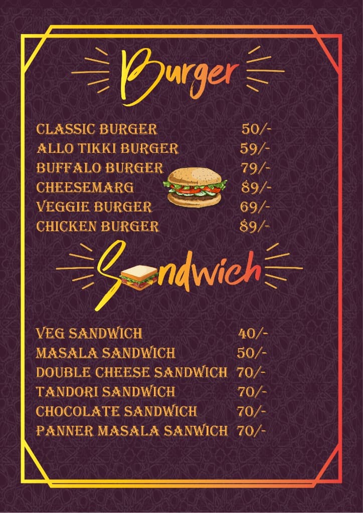 Burger Joint Menu Design